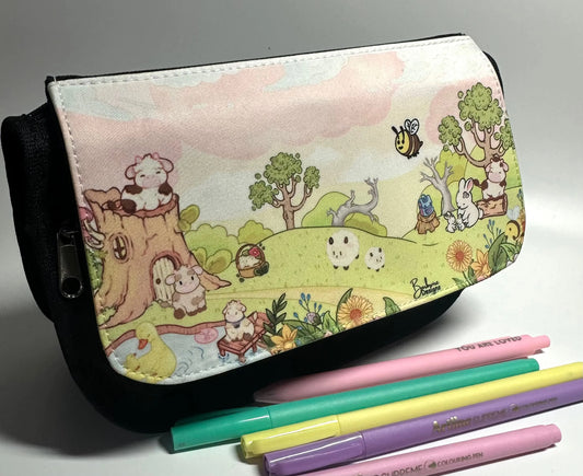 Daisy Cow Pencil Bag storage bag scene front view