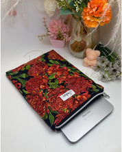 Waratah Zippered E-Reader ipad Quilted sleeve Barb Wire Designs