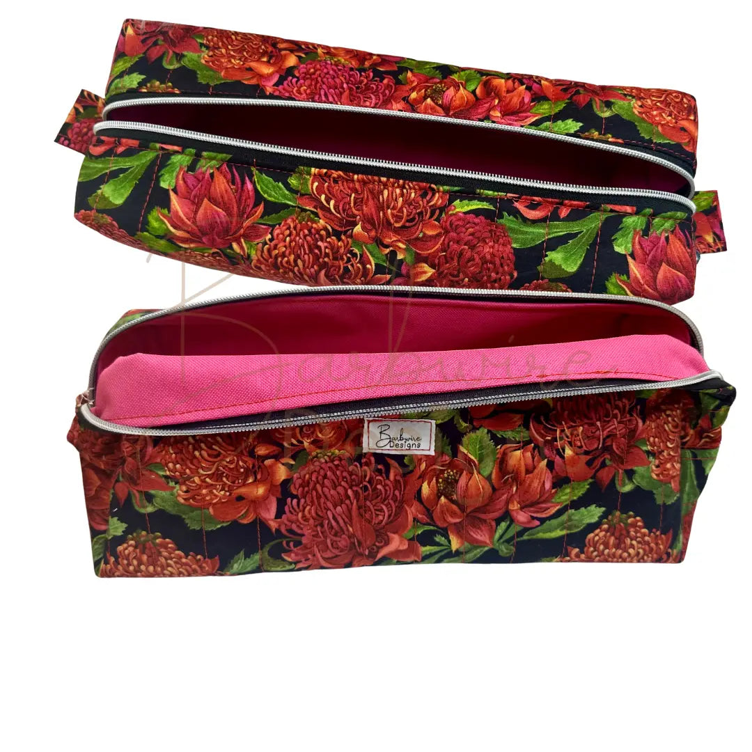 Waratah Quilted Hair Tools Pouch Barb Wire Designs