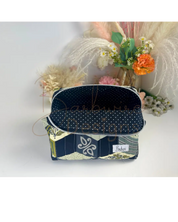 Tumbling Blocks Quilted Makeup Pouch Regular Barb Wire Designs