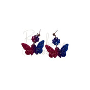 Butterfly Ombre Earrings Barb Wire Designs