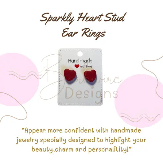 Heart Glitter Dangle Earrings Barb Wire Designs