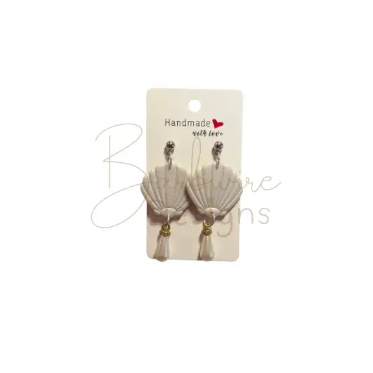 Shell Pearl Ear Rings Barb Wire Designs