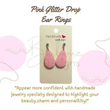 Pink Glitter drop earrings