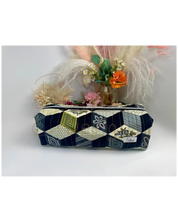 Tumbling Blocks Quilted Hair Tools Pouch Barb Wire Designs