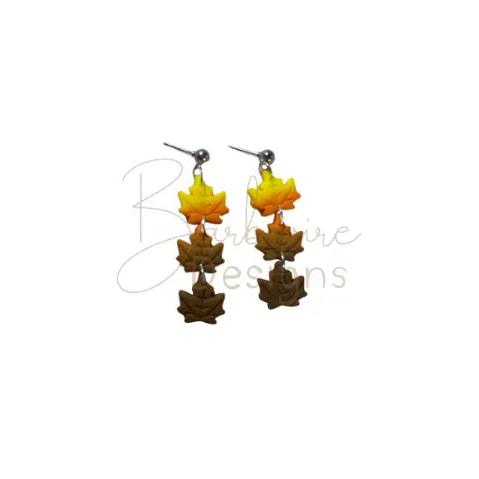 Autumn Ombre Leaves Earrings Barb Wire Designs