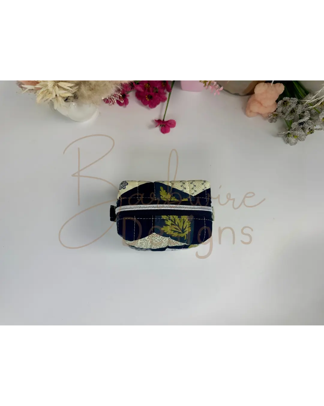 Tumbling Blocks Mini Toiletry/makeup pouch Barb Wire Designs