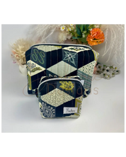 Tumbling Blocks Quilted Makeup Pouch Regular Barb Wire Designs