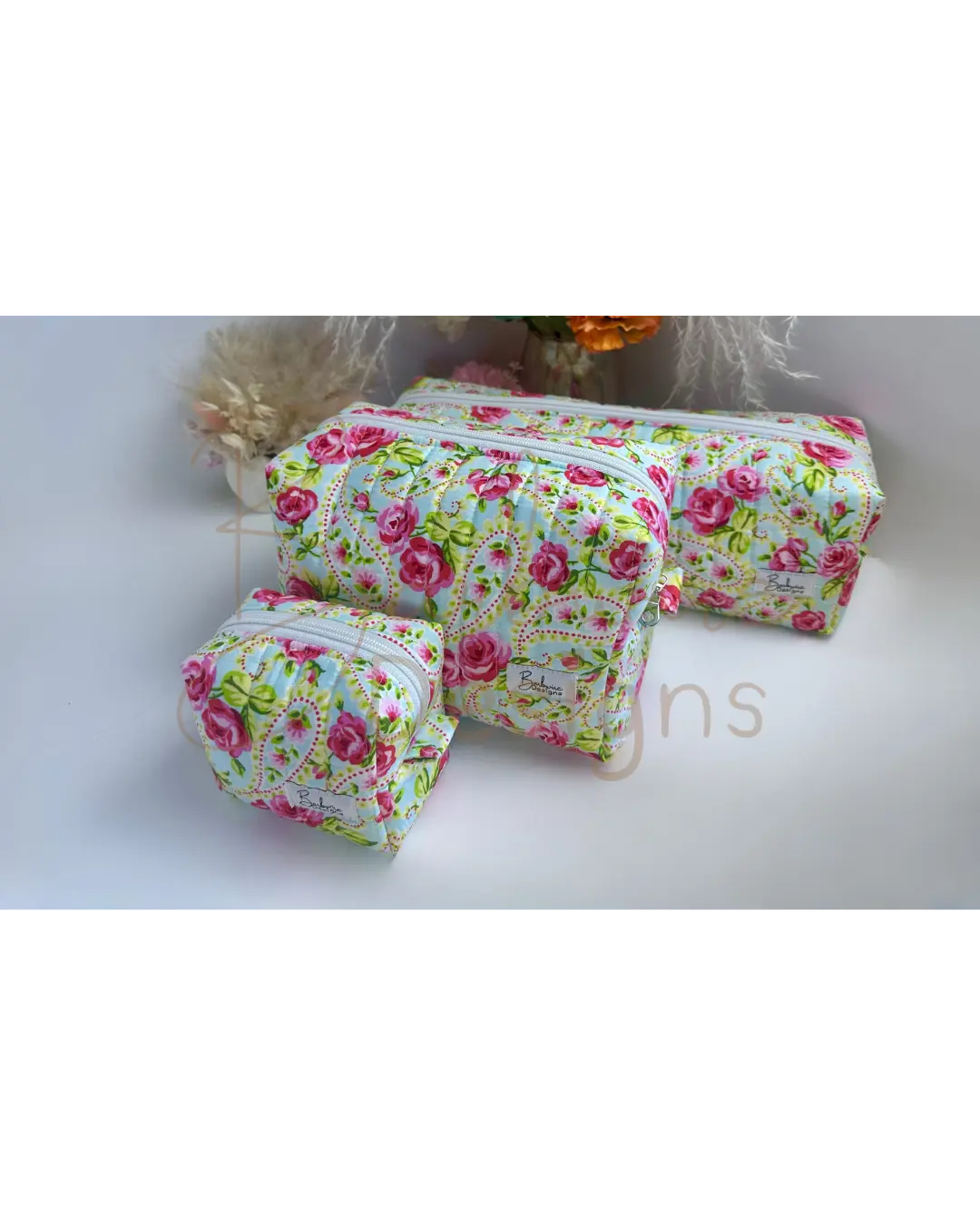 Monday Quilted Makeup Pouch Regular Barb Wire Designs