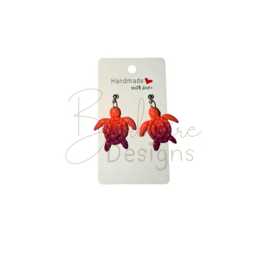 Turtles Earrings Handmade Resin Dangle Earrings Barb Wire Designs