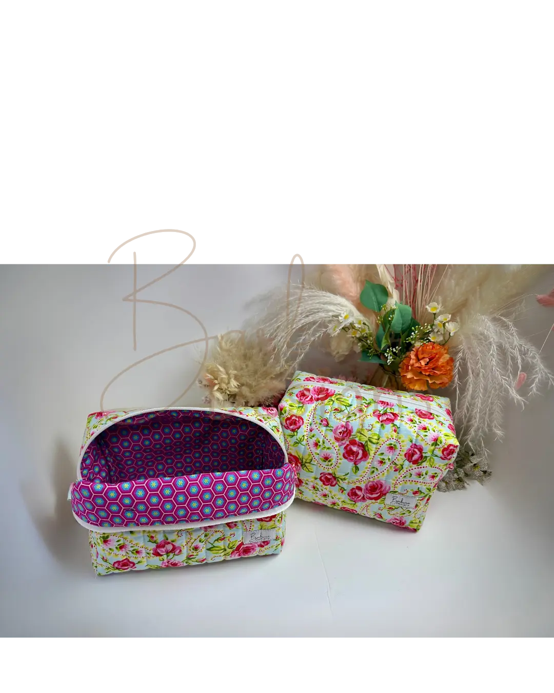 Monday Quilted Makeup Pouch Regular Barb Wire Designs