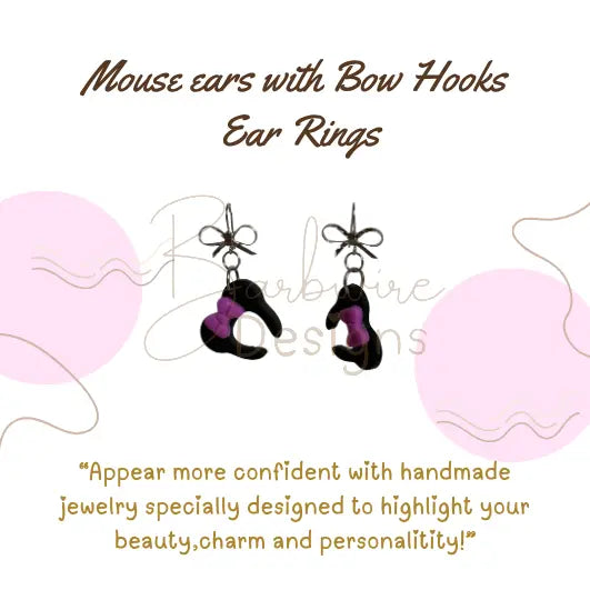 Mickey Ears Bow Ear Rings Barb Wire Designs