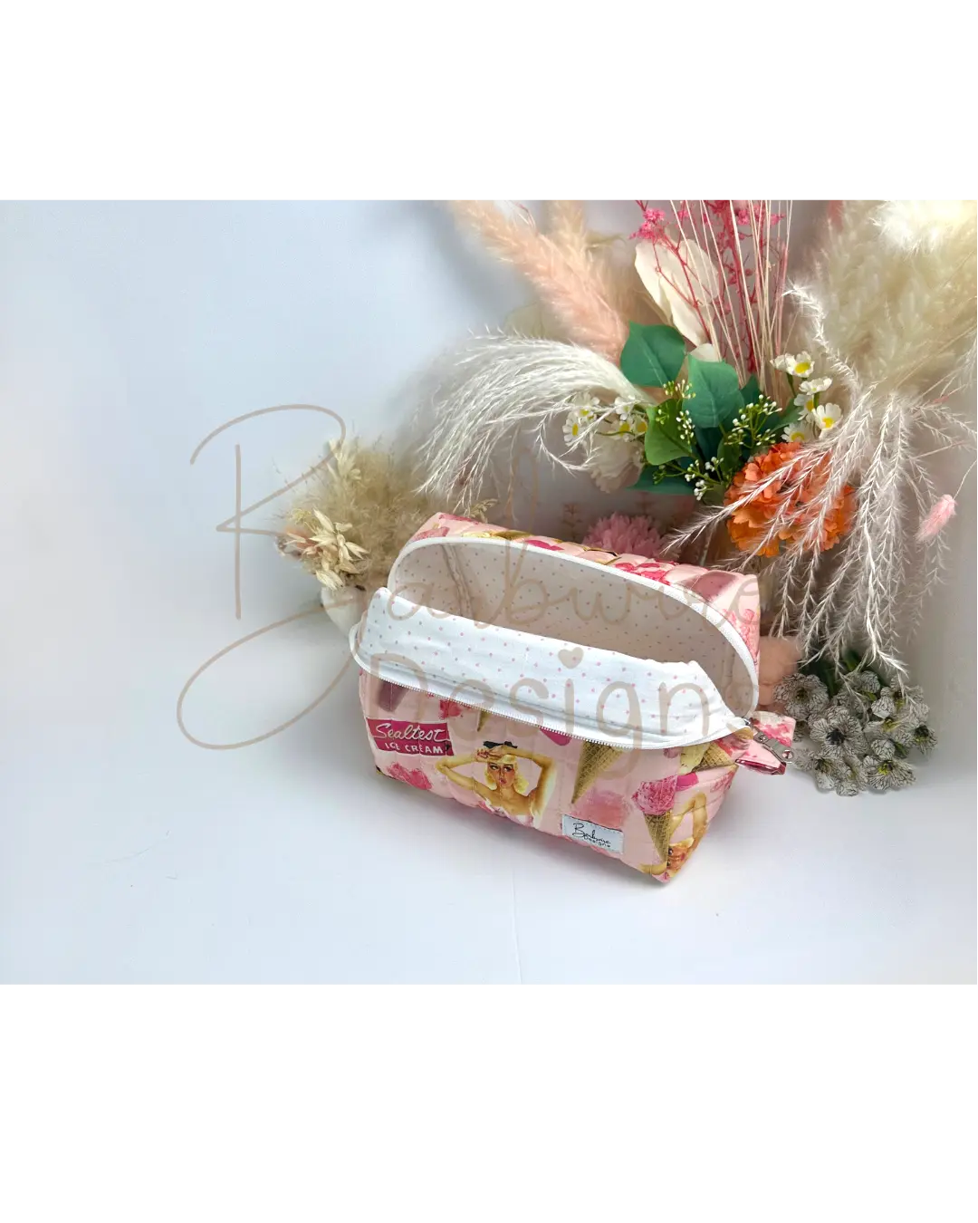 Ice Cream Quilted Makeup Pouch Regular Barb Wire Designs