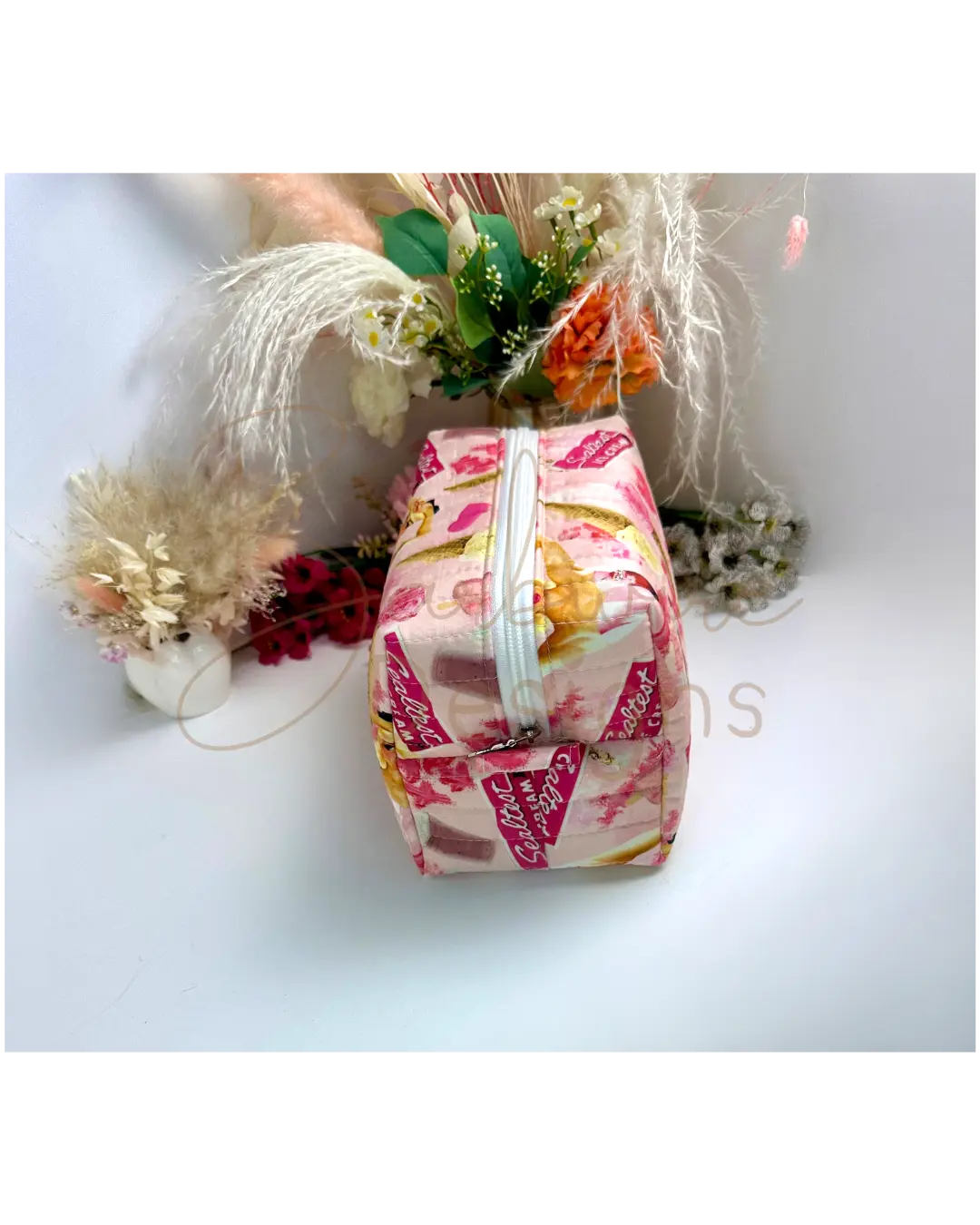 Ice Cream Quilted Hair Tools Pouch Barb Wire Designs