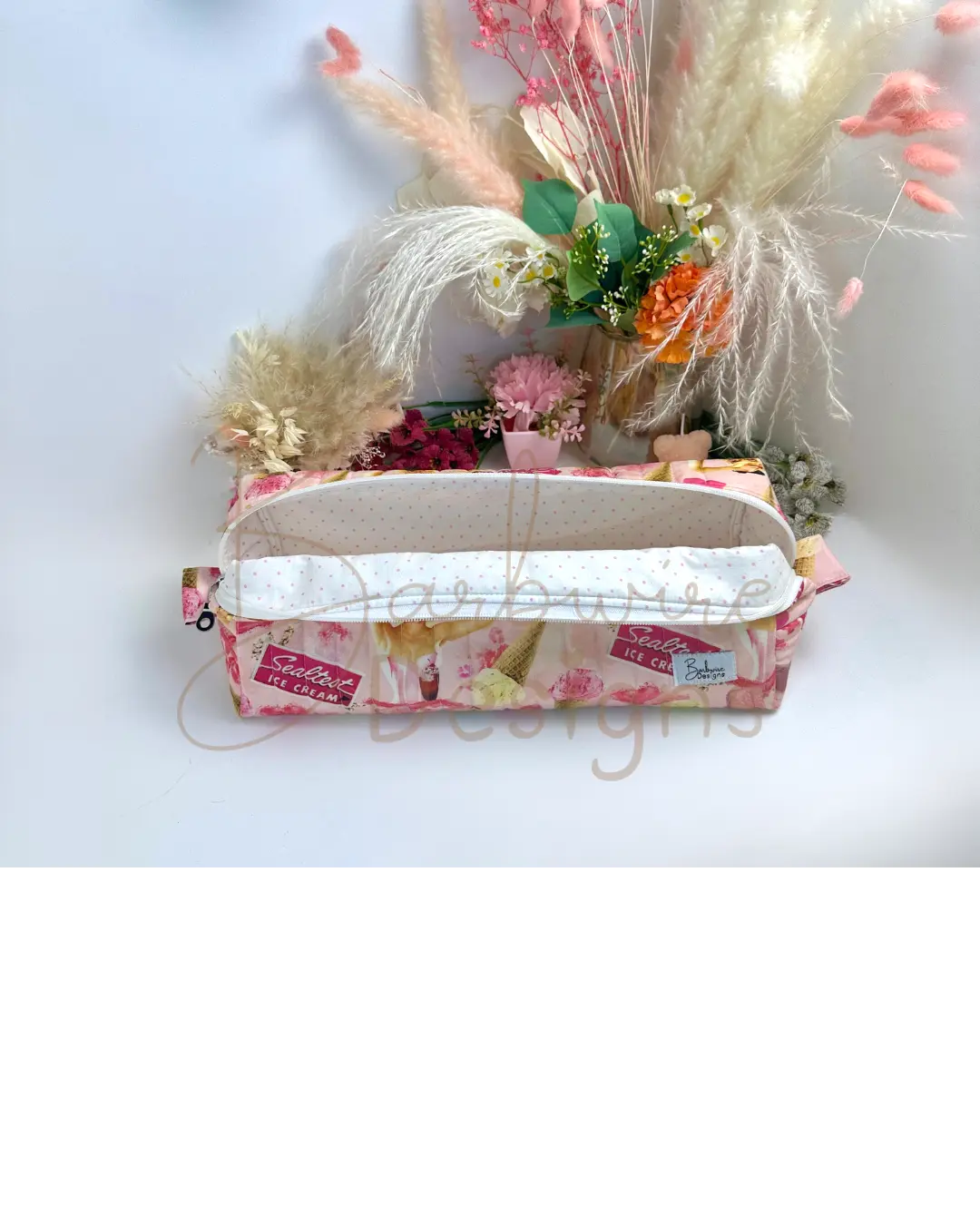 Ice Cream Quilted Hair Tools Pouch Barb Wire Designs