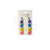 Coloured flowers Trail Earrings Barb Wire Designs