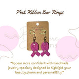 Pink Ribbon Dangle Earrings