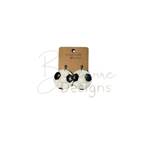 Soccer Ball Earrings Barb Wire Designs