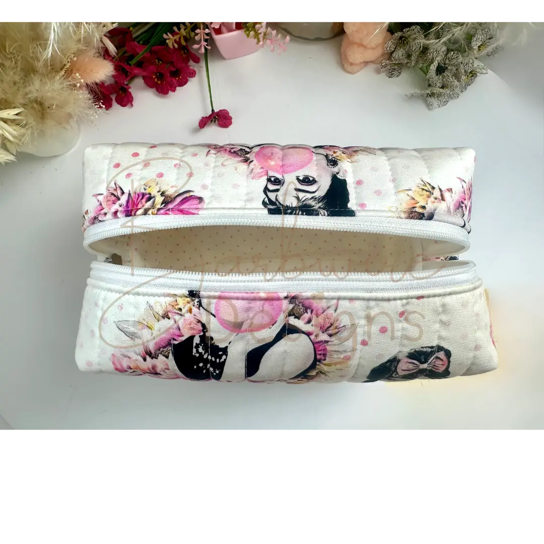 Bubblegum Quilted Makeup Pouch Regular Barb Wire Designs