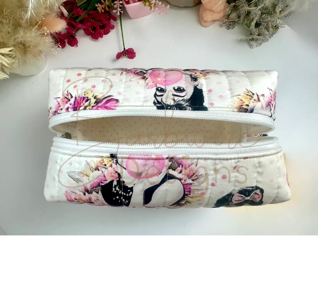 Bubblegum Quilted Makeup Pouch Regular Barb Wire Designs
