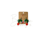The Grinch Dangle Ear rings Barb Wire Designs