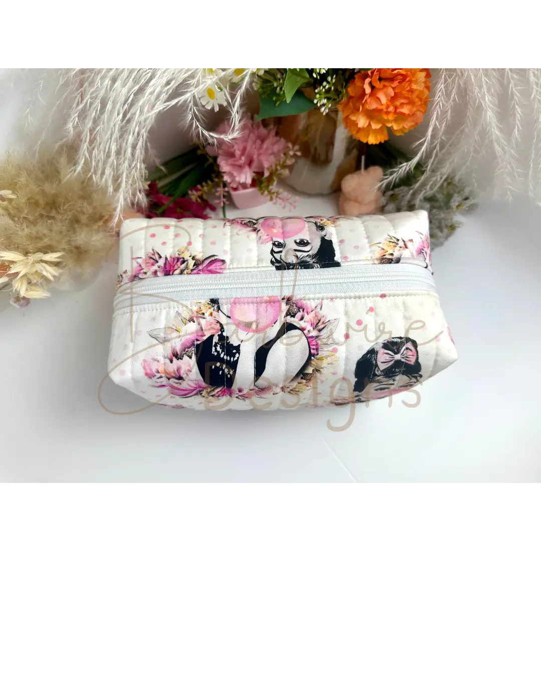 Bubblegum Quilted Makeup Pouch Regular Barb Wire Designs