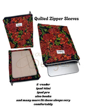 Waratah Zippered E-Reader ipad Quilted sleeve Barb Wire Designs