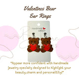 Valentines Bear Dangle Ear rings