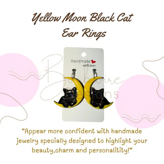 Moon Cat Earrings Barb Wire Designs