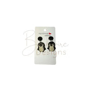 Penguin Dangle Ear rings Barb Wire Designs