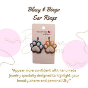 Bluey and Bingo Earrings Barb Wire Designs