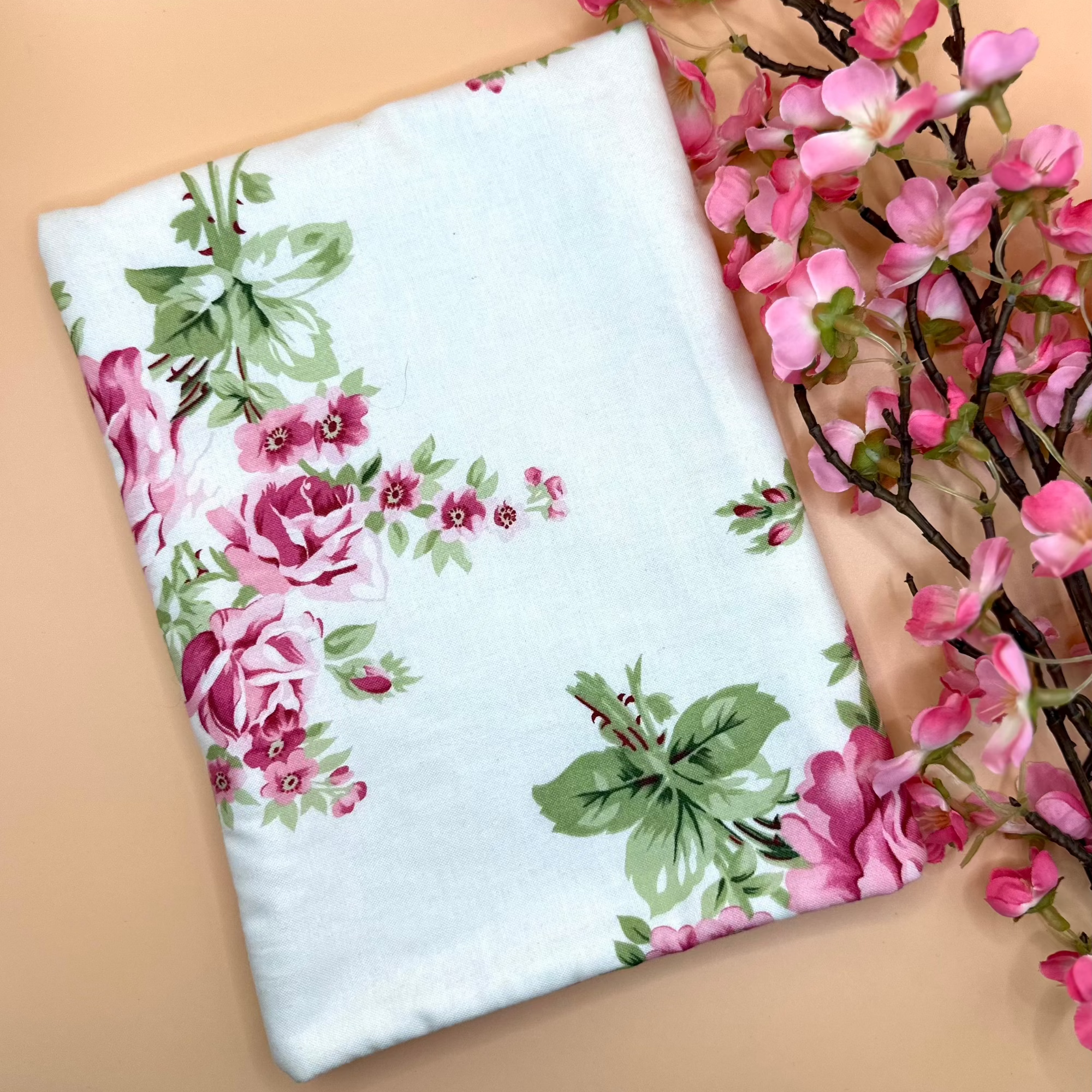 Handmade Small Sized Colourful Book Sleeve Kindle e-reader Cover - Barb Wire Designs white background pink roses