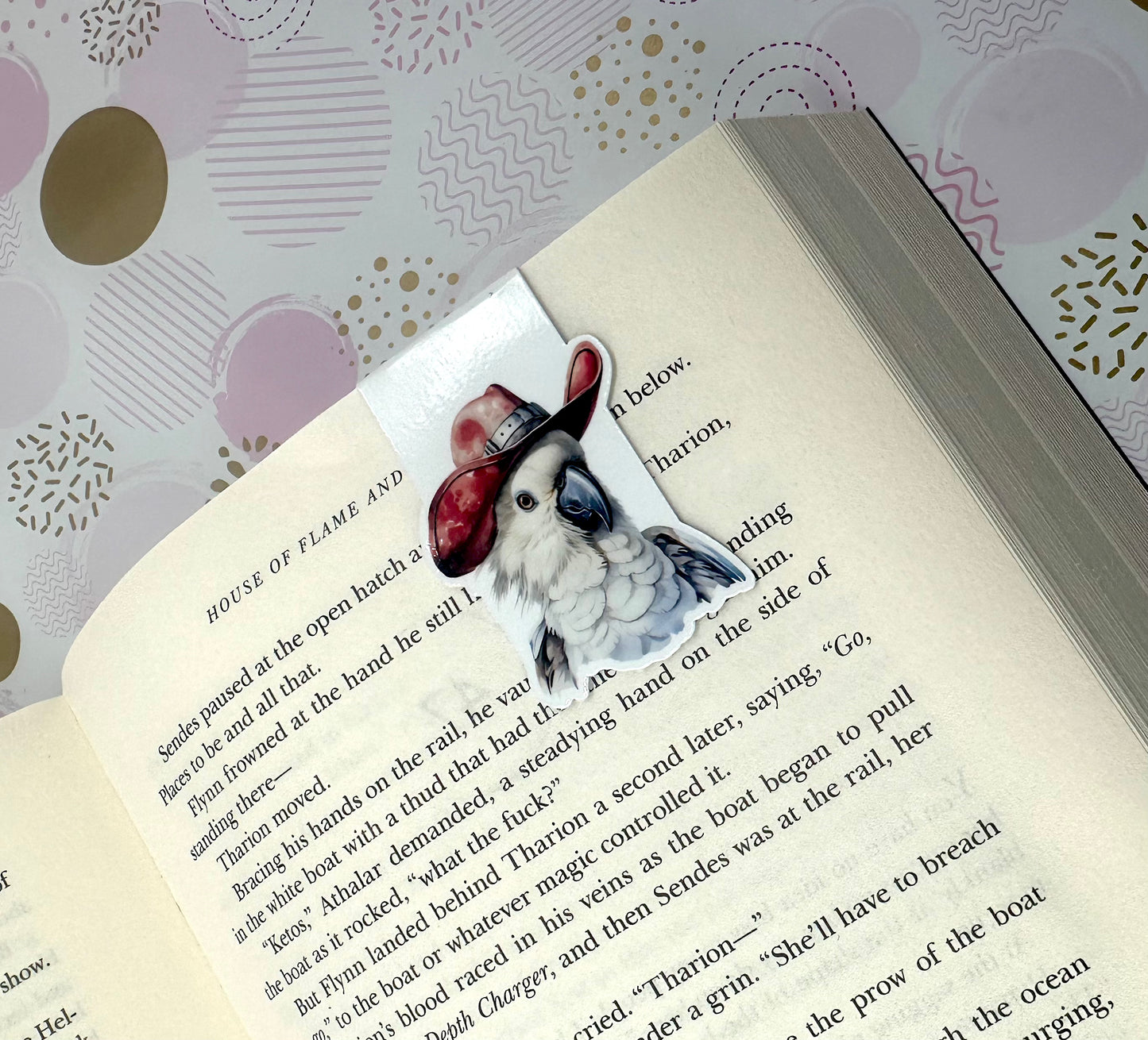 Cockatoo Wearing Cowboy Hat western hat Magnetic Bookmark - Barb Wire Designs