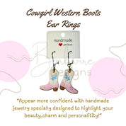 Cowgirl Boots Ear Rings Barb Wire Designs