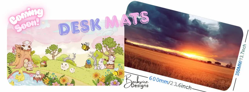 Cute Cottage Core Desk Pad Barb Wire Designs