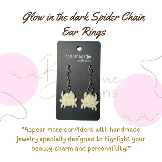 Spider chain dangle ear rings Barb Wire Designs