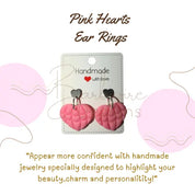 Heart Dangle Pink Ear Rings Barb Wire Designs