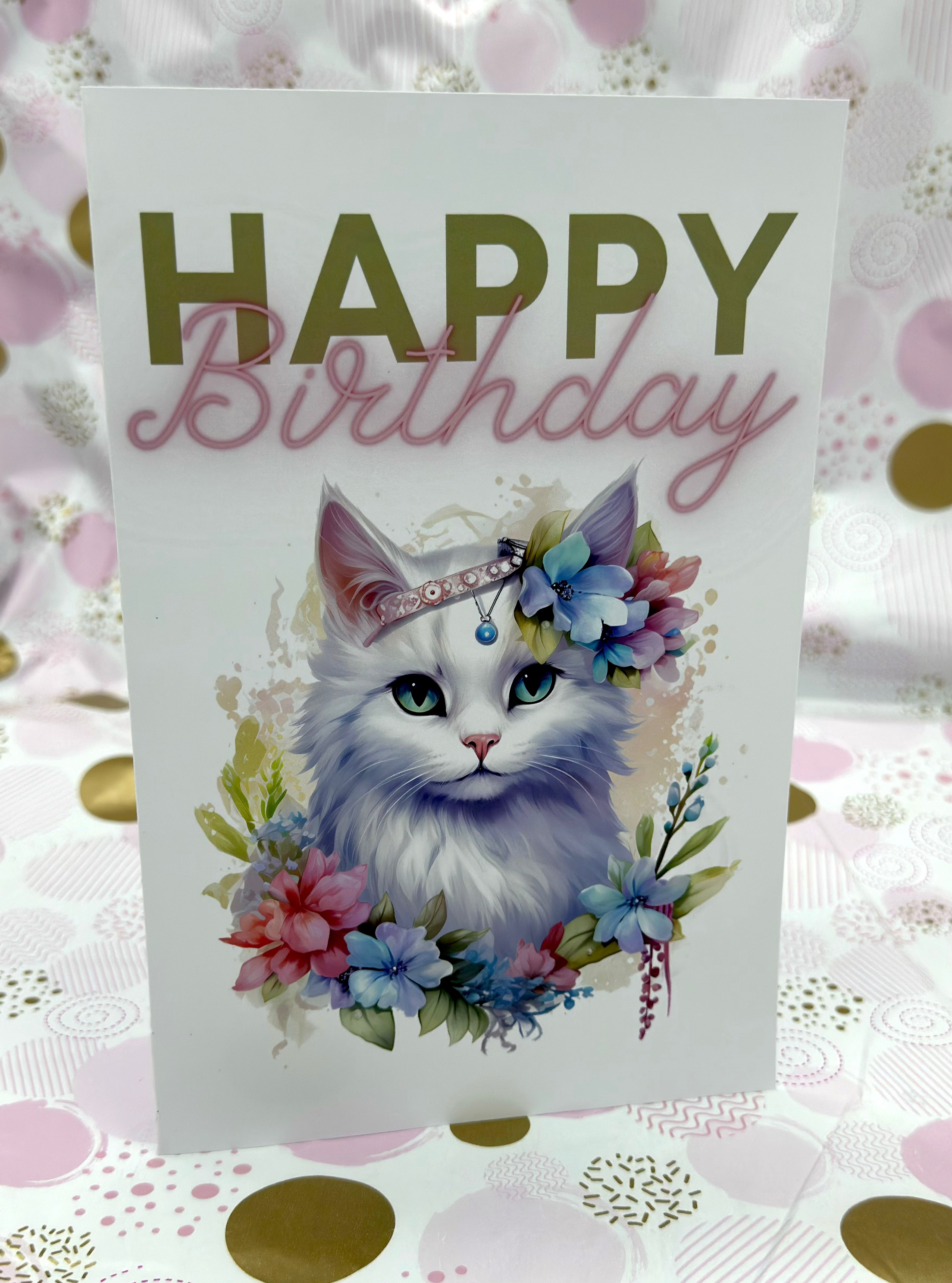 Happy Birthday Jewel Cat Birthday Card