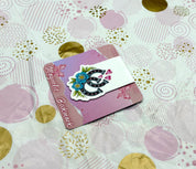 Horse Shoes Blue Floral Magnetic Bookmark