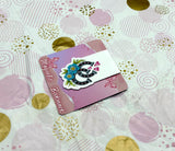 Horse Shoes Blue Floral Magnetic Bookmark