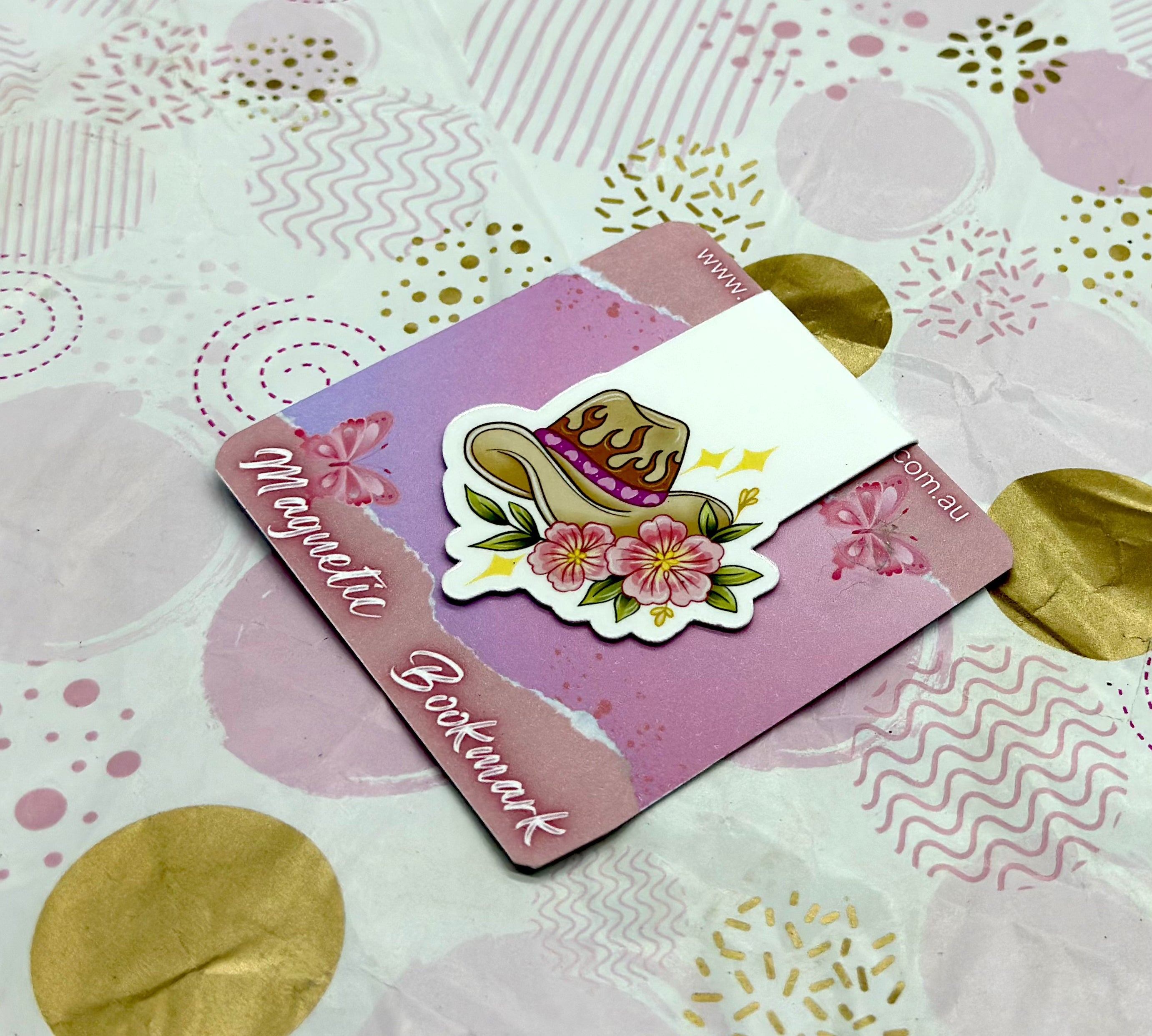 Western Hat Floral Magnetic Bookmark Barb Wire Designs