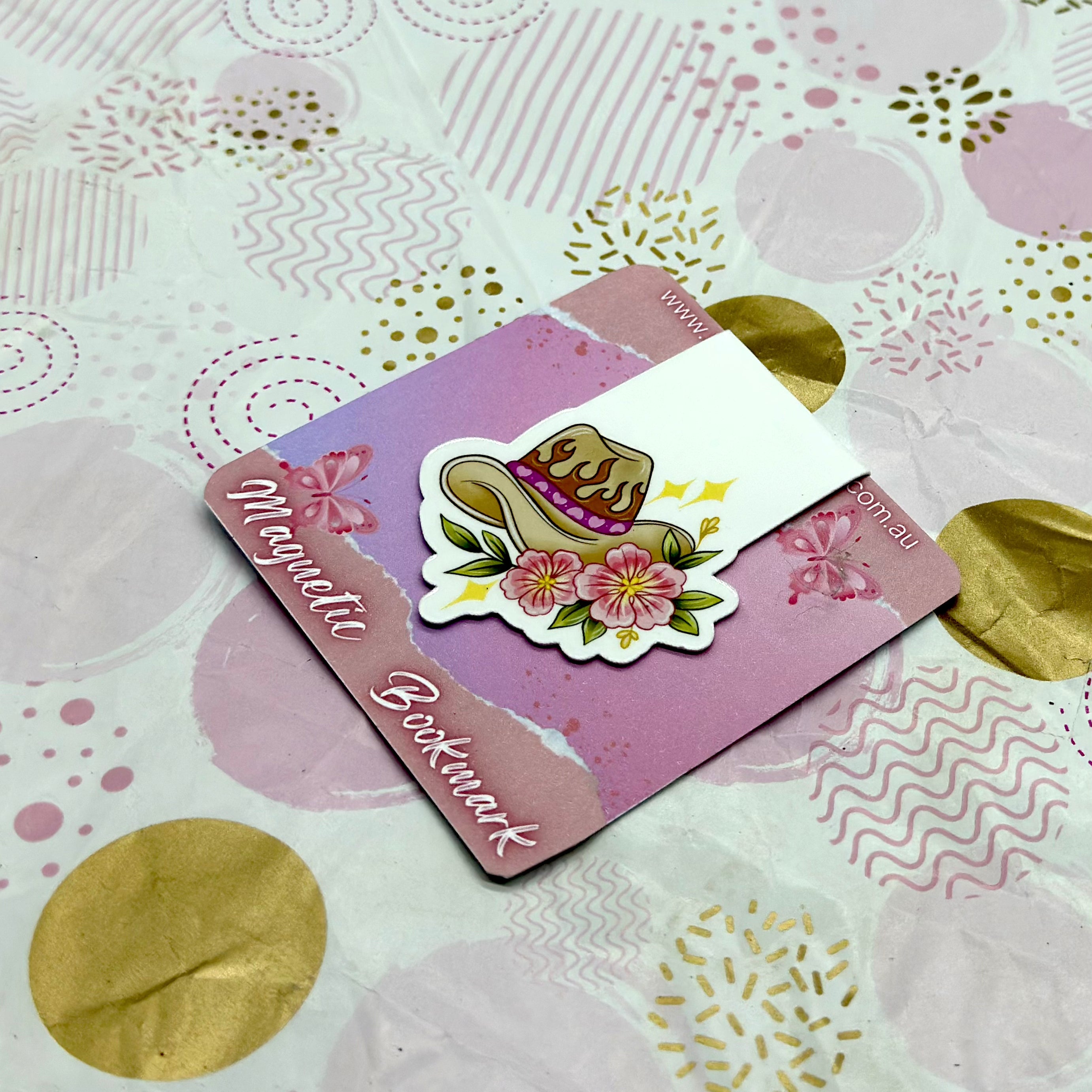 Western Hat Floral Magnetic Bookmark Barb Wire Designs