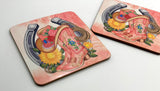 Western Boots hat Lassoo  MDF/Cork Coaster