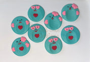 Handmade worry stone Aqua Sparkles Barb Wire Designs