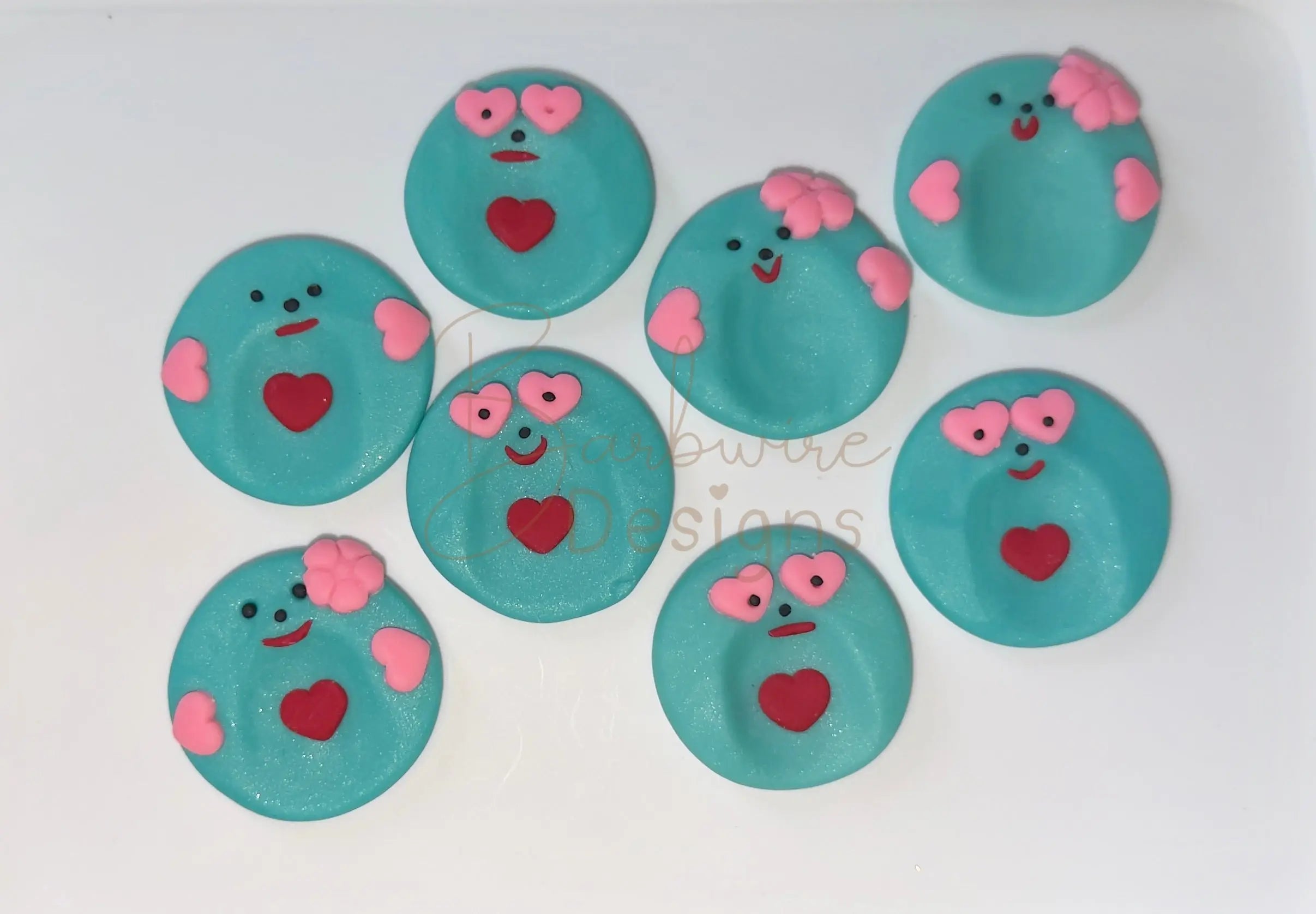 Handmade worry stone Aqua Sparkles Barb Wire Designs