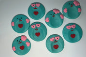Handmade worry stone Aqua Sparkles Barb Wire Designs