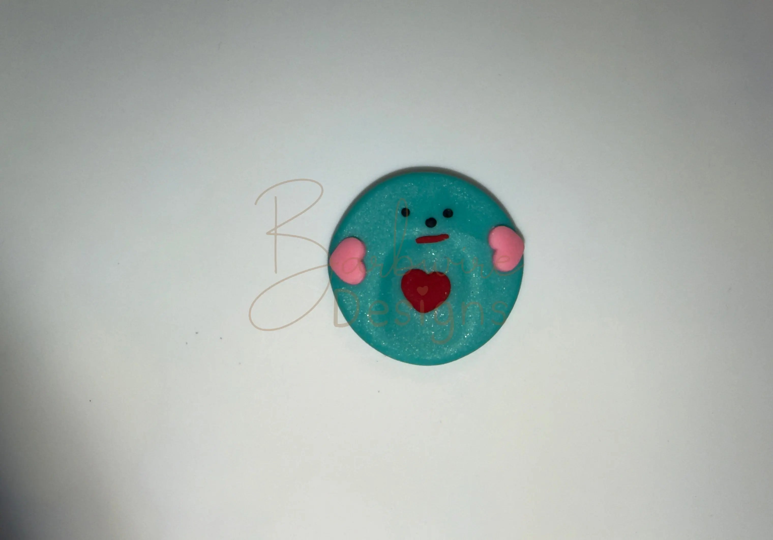 Handmade worry stone Aqua Sparkles Barb Wire Designs