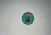 Handmade worry stone Aqua Sparkles Barb Wire Designs