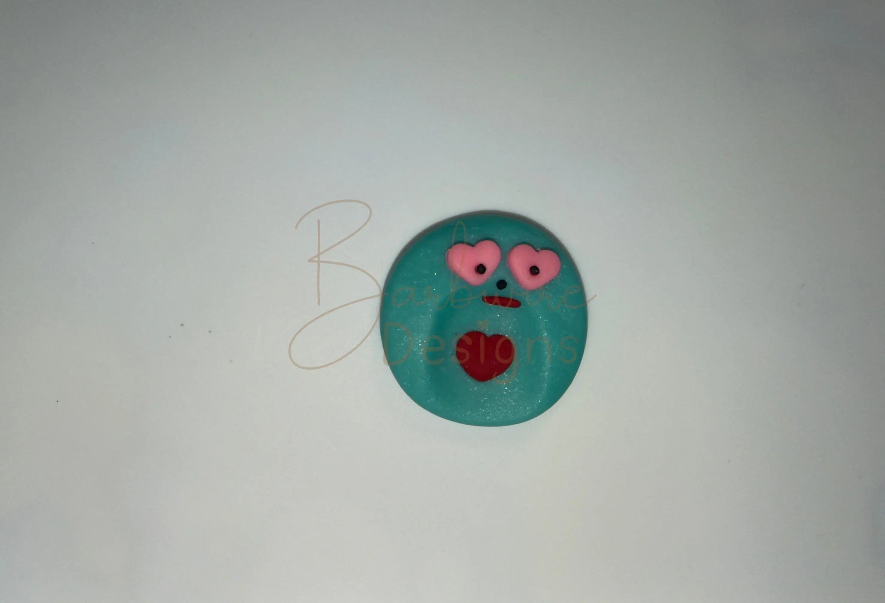 Handmade worry stone Aqua Sparkles Barb Wire Designs