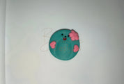 Handmade worry stone Aqua Sparkles Barb Wire Designs